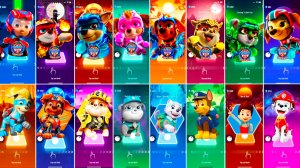 Мультики для Детей Щенячий Патруль Tiles Hop - Райдер, Маршалл, Крепыш, Гончик, Рокки, Скай