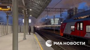 В Москве заметили праздничный поезд Деда Мороза