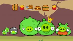 Angry birds and piggies:  свиньи кушают бургеры 🍔