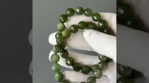 Браслет нефрит шарик в огранке