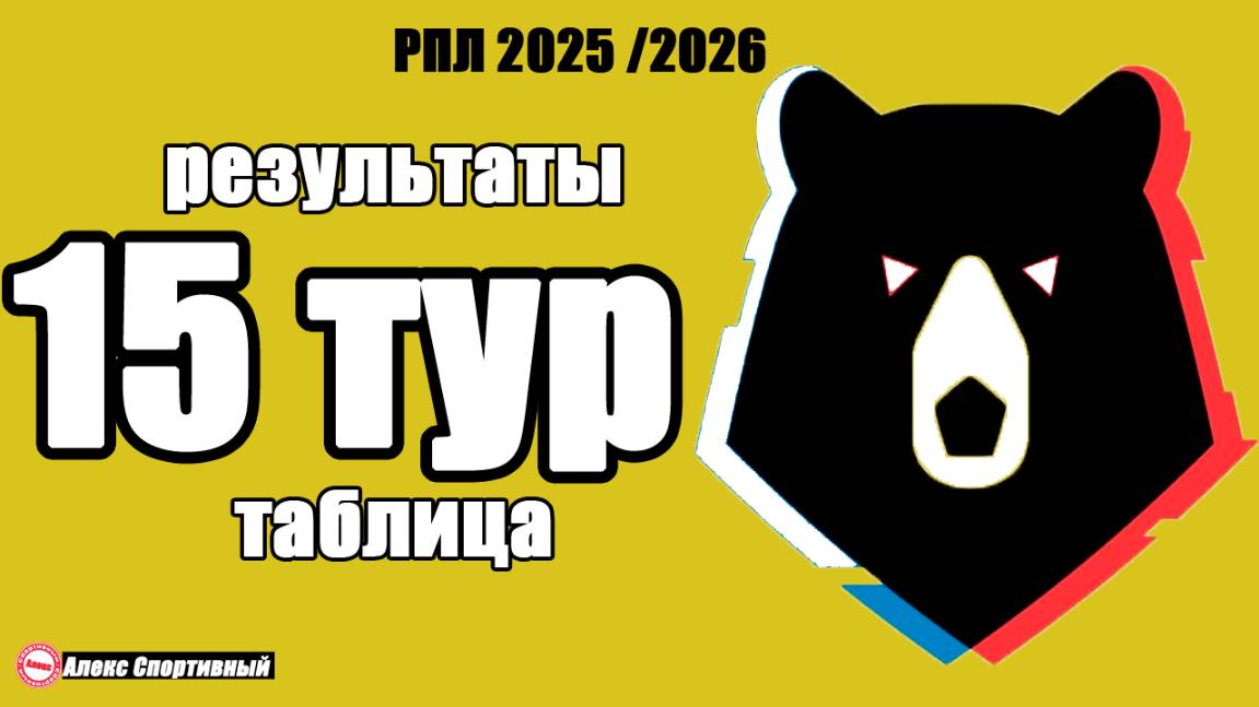 15 тур РПЛ: Результаты, расписание, бомбардиры, таблица + 1/4 Кубка России.