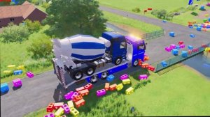 МУЛЬТИКИ ПРО ГРУЗОВИКИ. АВТОВОЗ ПЕРЕВОЗИТ БОЛЬШИЕ КРАСОЧНЫЕ МАШИНЫ В ГАРАЖ.