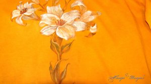 Футболка женская с ручной росписью "Лилии" хлопок на заказ