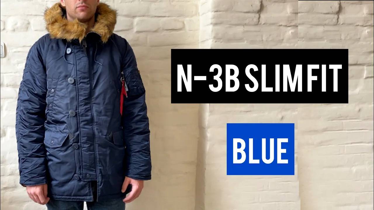 Парка Alpha Industries N-3B Slim Fit Rep. Blue (Синяя) смотреть онлайн