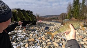 ЗА ХАРИУСОМ НА ШИШИГЕ ГАЗ66! РЫБАЛКА НА УДОЧКУ ВЗАБРОДКУ