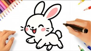 КАК НАРИСОВАТЬ ПРОСТОГО КАВАЙНОГО БЕЛОГО СМЫШЛЕНОГО ЗАЙЧИКА 😄