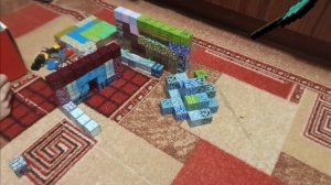 строим домик из магнитного конструктора майнкрафт. ярик play