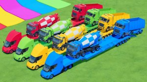 Катаемся на крутых разноцветных машинках и грузовиках из мультиков для детей №8