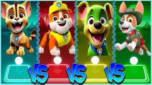 Щенячий патруль: Вайлдкэт VS Крепыш VS Рокки VS Трекер Coffin Dance в Tiles Hop lvl 10