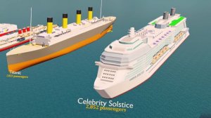 Сравнение кораблей по количеству пассажиров, Титаник, Симфония морей.