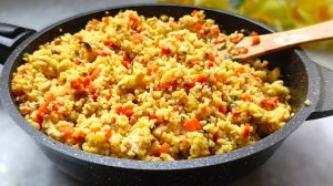 Кускус с куриным фаршем и овощами - быстрый и вкусный ужин