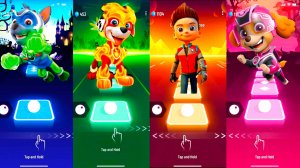 Мультики для Детей Щенячий Патруль Tiles Hop - Рокки, Маршалл, Райдер, Скай