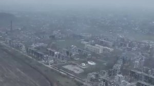 Панорамная съёмка Мирнограда на подступах к Покровску.