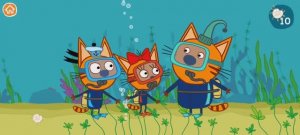 Три Кота Мультфильм Котики в пруду