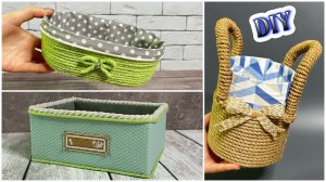🔊3 УДИВИТЕЛЬНЫХ ИДЕИ ПО ПЕРЕРАБОТКИ💥КОРЗИНА ОРГАНАЙЗЕР СВОИМИ РУКАМИ. DIY Gallery Art