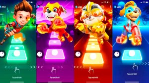 Мультики для Детей Щенячий Патруль Tiles Hop - Райдер, Маршалл, Крепыш