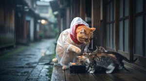 Как котики бездомных кормили