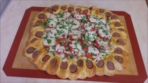 Пирог с курицей и сосисками АЛЬТЕРНАТИВА пиццы ПРОСТОЙ рецепт