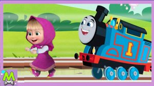 Маша и Медведь против Паровозика Томаса.Догонялки и Гонки Героев Мультиков.Кто Быстрее