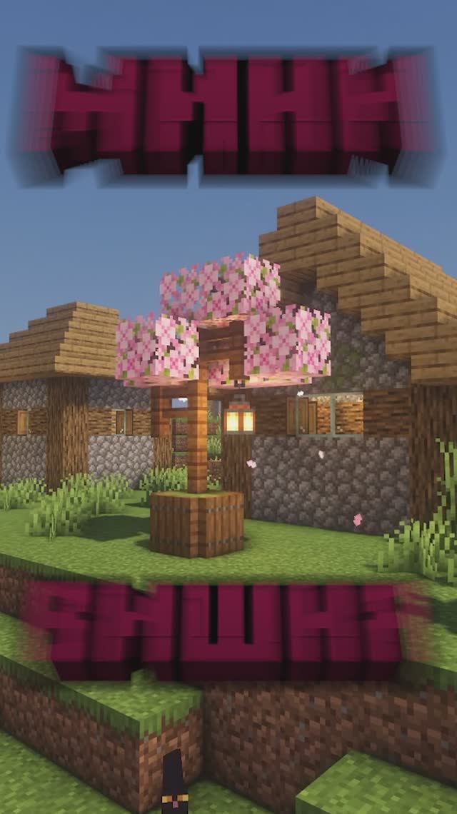 Мини вишня в майнкрафте #майнкрафт #постройки #майнкрафтпостройки #shorts #minecraft