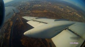 Полет над Нижним Новгородом посадка Ту-134 .