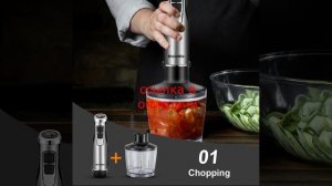 Погружной ручной блендер BioloMix 4 в 1 мощностью 1200 Вт