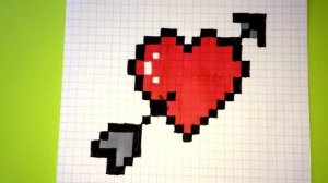 Как Рисовать Сердечко - Рисунки по Клеточкам ♥ How to Draw a Heart - Pixel Art