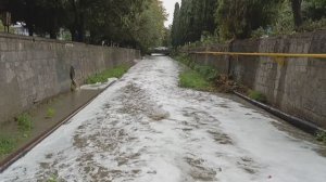 Река в Ялте (Крым) после сильного дождя.