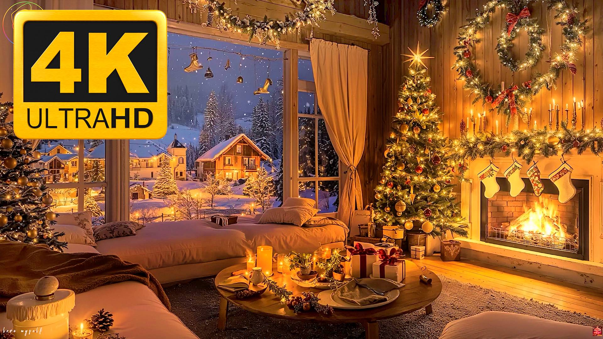 Камин 4К / Новогодняя музыка / Fireplace 4K