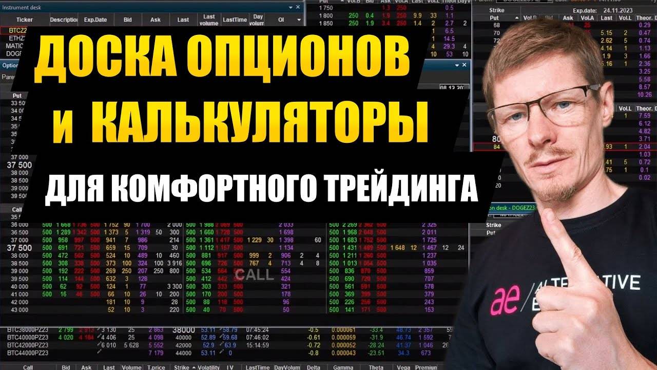 Доска опционов и калькуляторы опционов в терминале АЕ