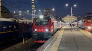 «Испытания габарита Т!» Электровоз «Олимп» ЭП20-012 с поездом «Смена» на Ленинградском вокзале