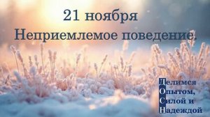 21 ноября. Неприемлемое поведение.