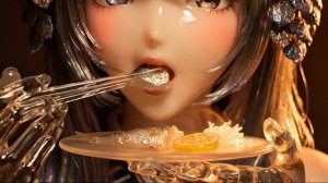 ASMR Звуки стеклянной девочки, которая ест – Осенняя сезонная еда 🍁｜Звуки стеклянной девочки АСМР