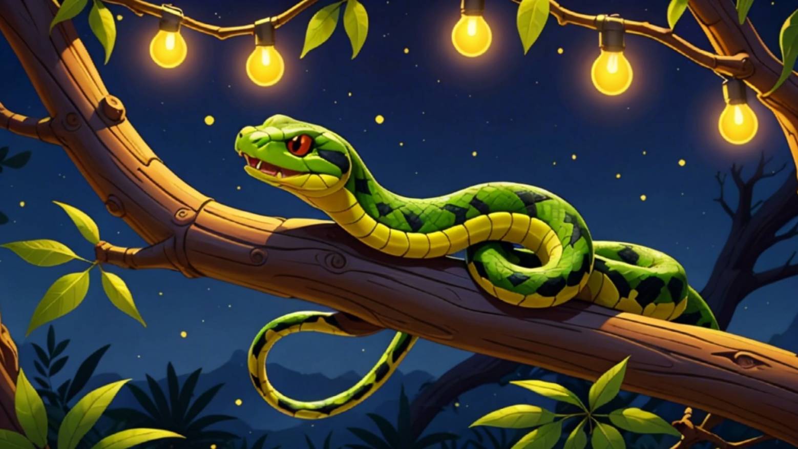 Музыка для сна для малышей с символом уходящего года —  зеленой деревянной змейкой смотреть онлайн