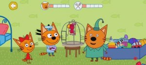 Три Кота Мультфильм Игра Красивый Попугай.