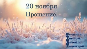 20 ноября. Прощение.