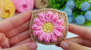 Красивый цветочный мотив крючком для пледа, наволочки, сумки - Вязание крючком