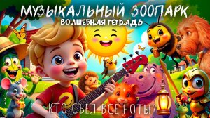 Волшебная тетрадь. МУЗЫКАЛЬНЫЙ ЗООПАРК. Сборник детских песен про животных, насекомых и растения.