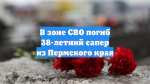 В зоне СВО погиб 38-летний сапер из Пермского края