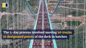 Самый высокий мост в мире, испытания нагрузкой, Китай.