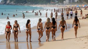 Красивые женщины на пляже