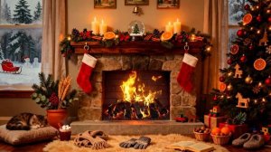 ❄️ 4K Зимний Камина (12 часов) - Приятные Звуки Треска Дрова для Уютного Фона