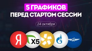 5 графиков перед стартом сессии, обзор и прогноз по Газпром, Полюс, Аэрофлот, Яндекс и X5