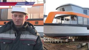 На Чкаловской верфи со стапеля сошло принципиально новое пассажирское судно – теплоход «Минин»