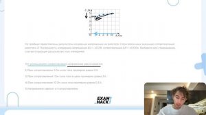 На графике представлены результаты измерения напряжения на реостате U при различных - №24823