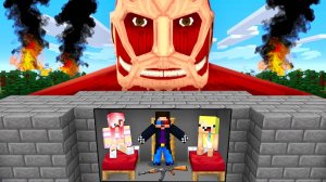 💪МЫ ПЕРЕЖИЛИ АТАКУ ТИТАНОВ НА ДЕРЕВНЮ ЖИТЕЛЕЙ В МАЙНКРАФТ! ШЕДИ ЛЕСКА И НУБИК MINECRAFT