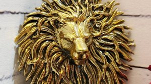 Литье-накладка «Голова льва», художественное литье (латунь) РУЧНАЯ РАБОТА! Сделано в РОССИИ!