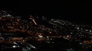 Ночной Иркутск из кабины самолёта Ан-24РВ.