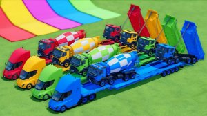 Катаемся на крутых разноцветных машинках и грузовиках из мультиков для детей №14 🚗