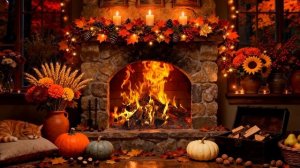 Осенняя атмосфера камина (12 часов) Мягкое потрескивание огня для отдыха и комфорта